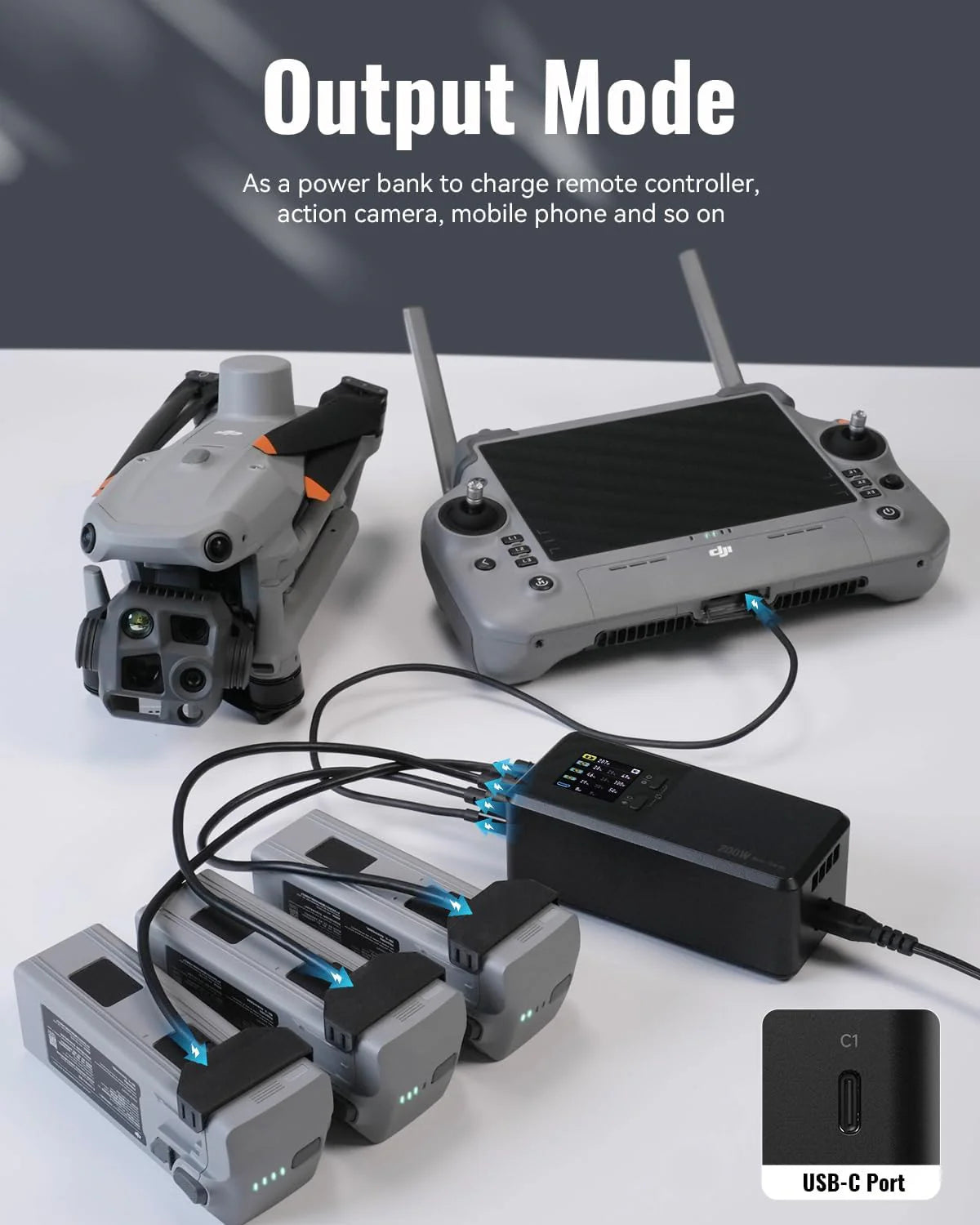 LKTop 200W Schnellladegerät für DJI Matrice 4 Series