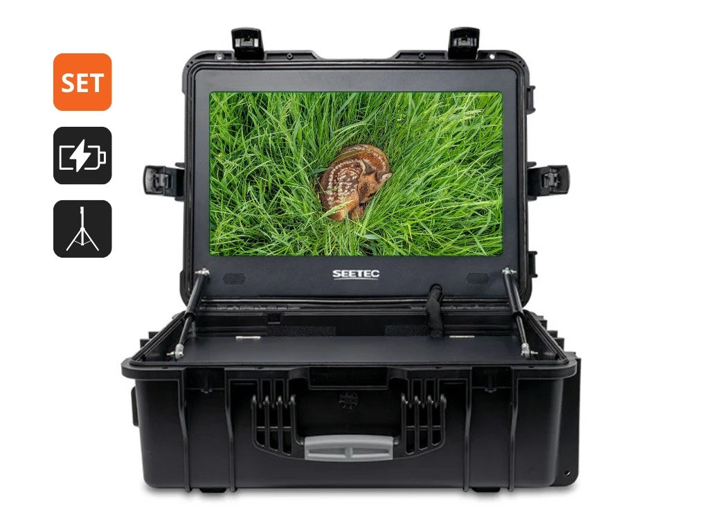 Monitorkoffer-Set Feelworld SEETEC WPC215 - 21,5" inkl. Batterien und Stativ